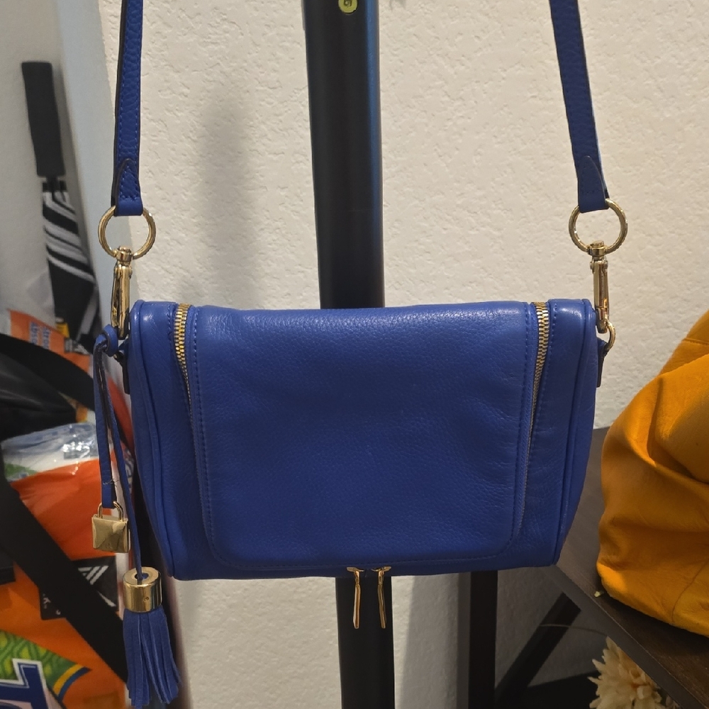 Blue Leather G.I.L.I Crossbody Bag